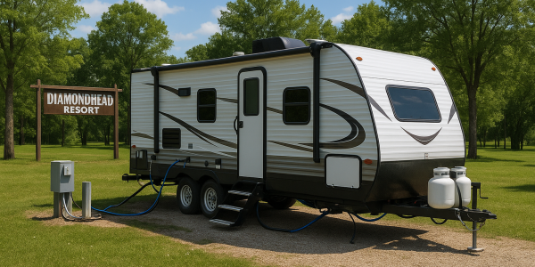 Diamondhead Resort RV Hook up campsite with Electric and Water